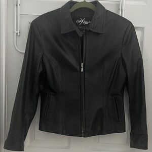 Maxima Women's Black Leather Jacket